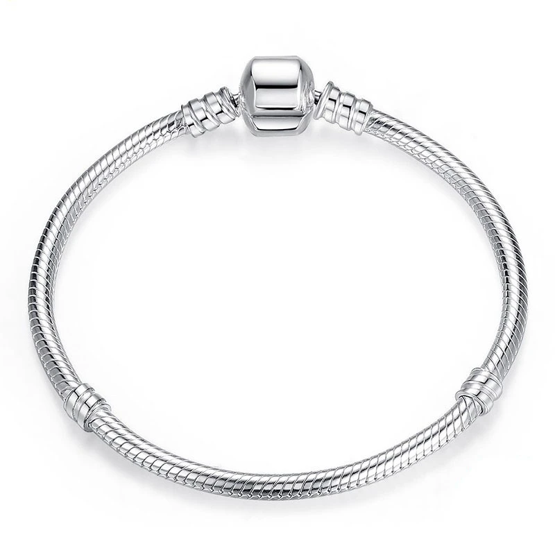 2020 New Bracelet Pandora Silver 925 Original Charm Snake Chain 3mm Basic Fit Pandora Bracelet For Women Girl Jewelry