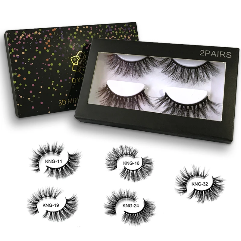 

DYSILK 2 pairs 3D Mink Eyelashes 100% Cruelty free Lashes Handmade Reusable Natural Eyelashes Popular False Lashes Makeup