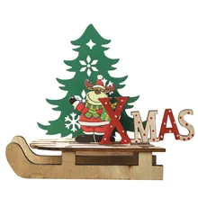 Рождественская елка настольное украшение деревянные DIY сани украшения мини Рождество год ремесло творческое сочетание украшение детский подарок