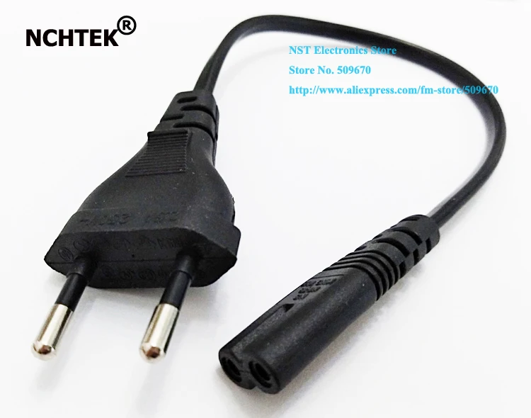 NCHTEK ЕС Европейская вилка Кабель питания 2-зубец 2 розетки шнур IEC 320 C7 для ноутбука