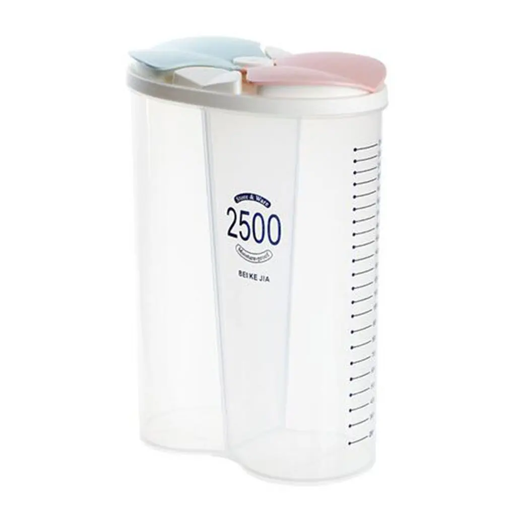 2 grid Stoarge Jar рис бобы банка с крышкой уплотнения контейнер для сохранения пищи кухонный ящик для хранения Контейнер - Цвет: 2 grid