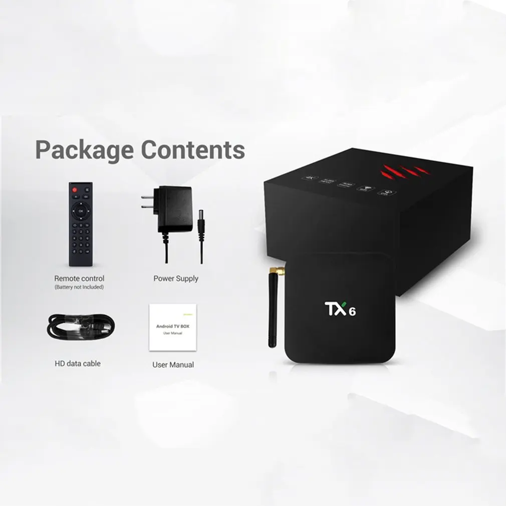 2019 4K Smart TV Box Android 9.0 TX6 Allwinner H6 4GB RAM 64GB ROM 2G/16G 32G BT 2.4G/5GHz Dual WiFi Media Player TX6 MINI