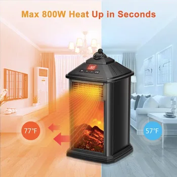 

'The Best' Portable Fireplace Electric Heater 800W with Adjustable Thermostat Overheat Protection 889