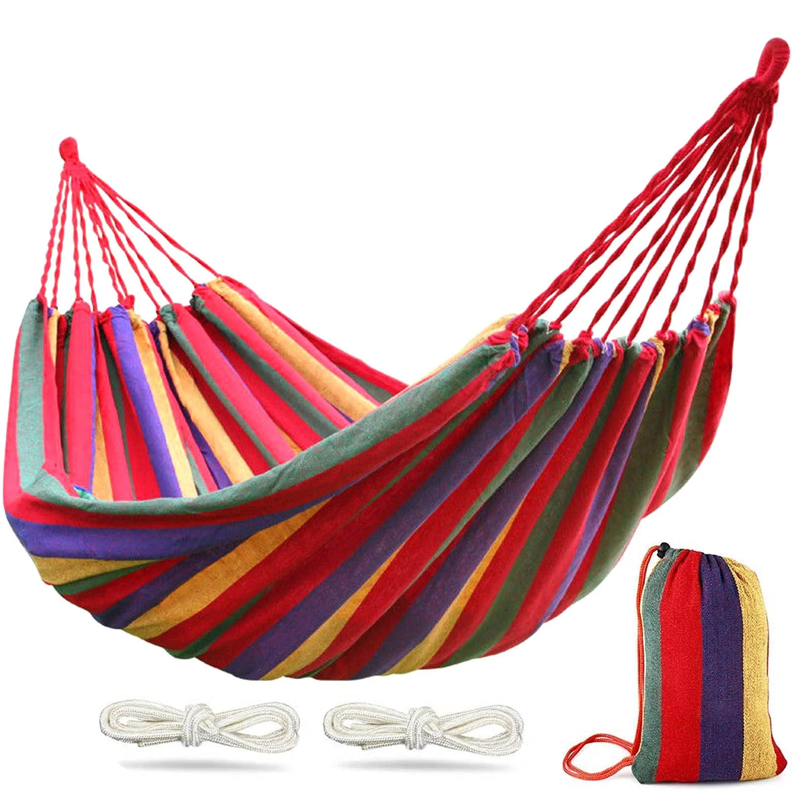 Portable Hanging Hammock Indoor Home Bedroom Hammock Lazy Chair Travel Outdoor Camping Swing Chair Thick Canvas Bed Hammocks