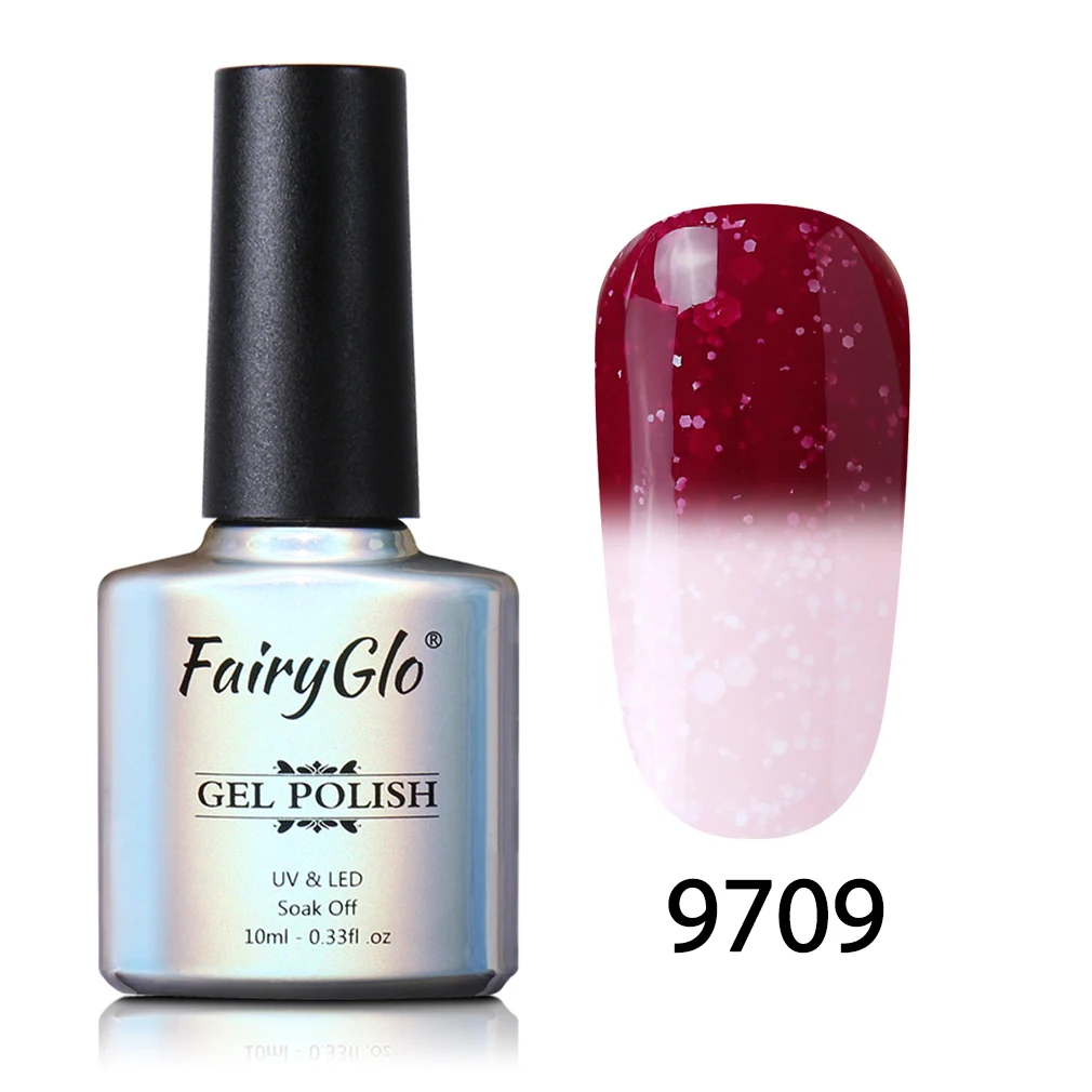 FairyGlo 10 мл Гель-лак для ногтей Снежный термальный Хамелеон Изменение температуры Цвет Гель-лак УФ-гель для дизайна ногтей лак Эмаль - Цвет: 9709