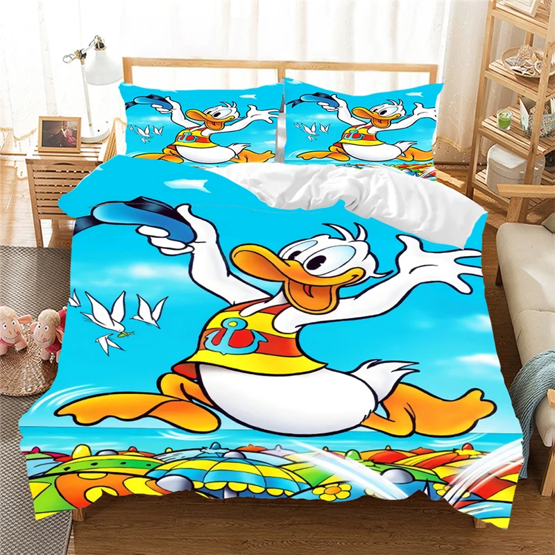 Комплект постельного белья Daisy donald duck, полиэстер, пододеяльник, домашний текстиль, одеяло, Комплект постельного белья s queen, Комплект постельного белья королевского размера, люкс