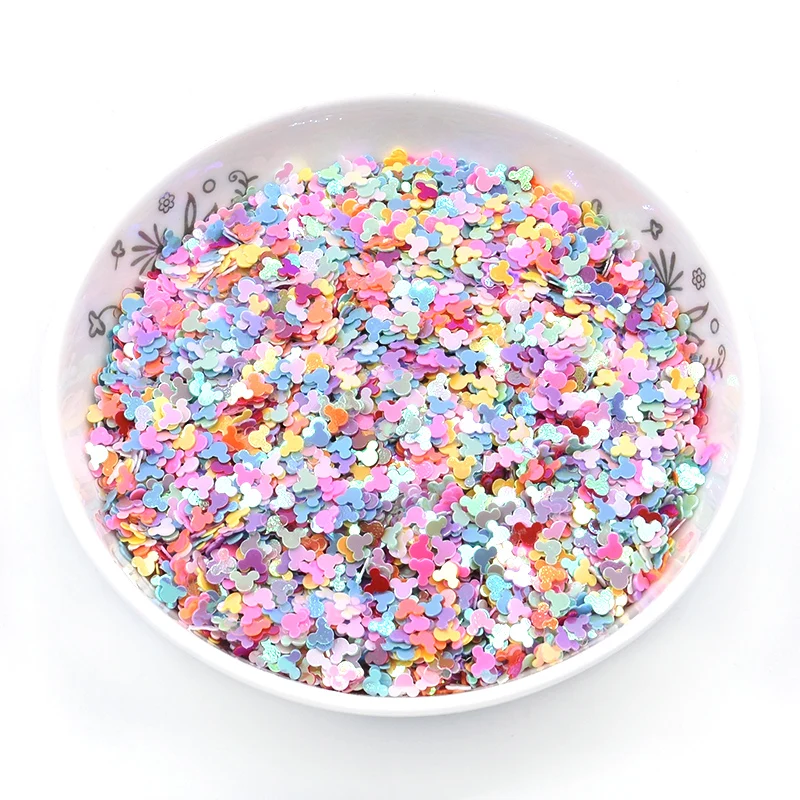 AB Mix color 20 г 11 мм конфетти в виде головы мультяшной мышки для ногтей Блестки для рукоделия дизайн ногтей декор пайетками блестки DIY Швейные аксессуары - Цвет: AB Mix color