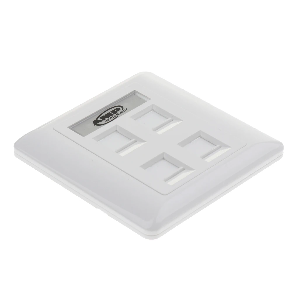 4-port Ethernet Wall Plate - RJ45 Ethernet Cable Wall Female to Female ( F/F )Socket