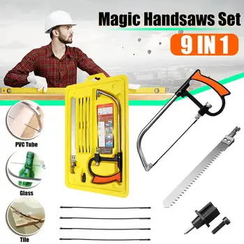 

9 in 1 Abrasive Disc Handsaw Set DIY Hand Bow Saw Wooden Working Kitchen for Wood Cutting for Sharpening Tool Set