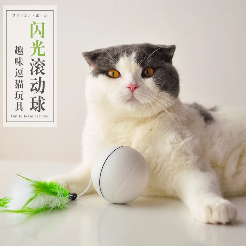

LED Cat Teasing Ball Douyin Celebrity Style Toy Flash Automatic Cat Ball Play with Cat LED Cat Teasing Ball Rod Infrared Cat Sel
