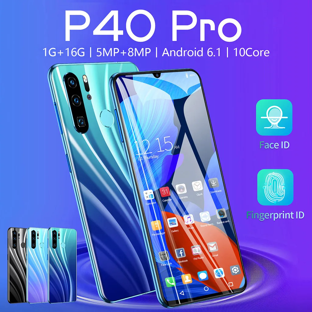 P40 PRO четырехъядерный 6,3 дюймов камера Android 6,1 1G+ 16G gps 3g звонок мобильный телефон UK профессиональный модный смартфон