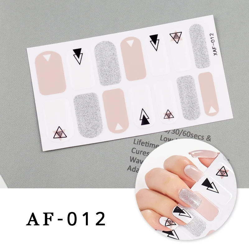 

Factory Wholesale Price Nail Stickers Real Nail Polish Sticker Full Cover Manicure Decals Shinny Glitter Stickers for Nails