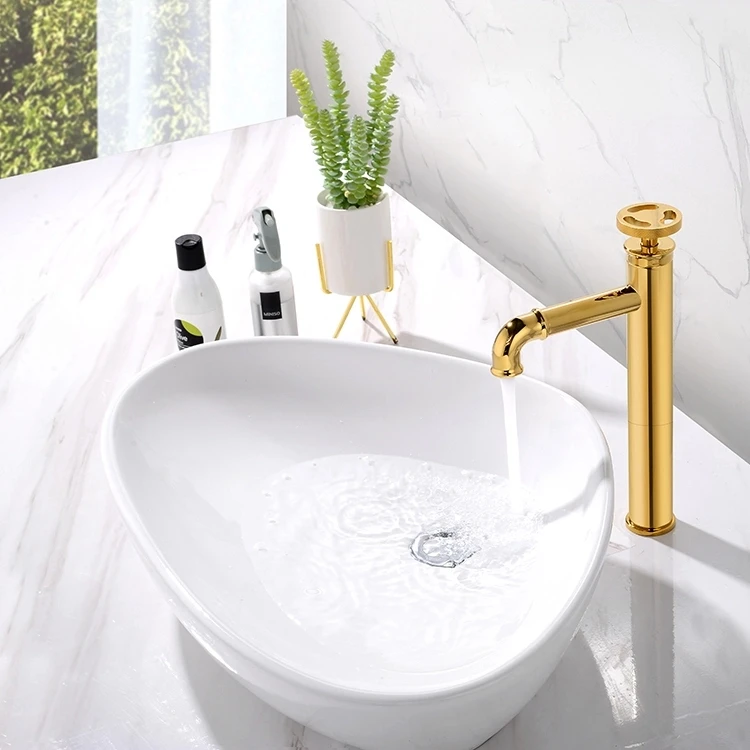

Luxury High brass bathroom sink faucet Single hole cold hot water basin mixer faucet Top quality copper bath faucet,Gold/Black