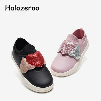 

New Autumn Kids Sport Sneakers Baby Girls Glitter Casual Sneakers Children Mesh Shoes Slip On Sneakers Pink Brand Shoes Trainers
