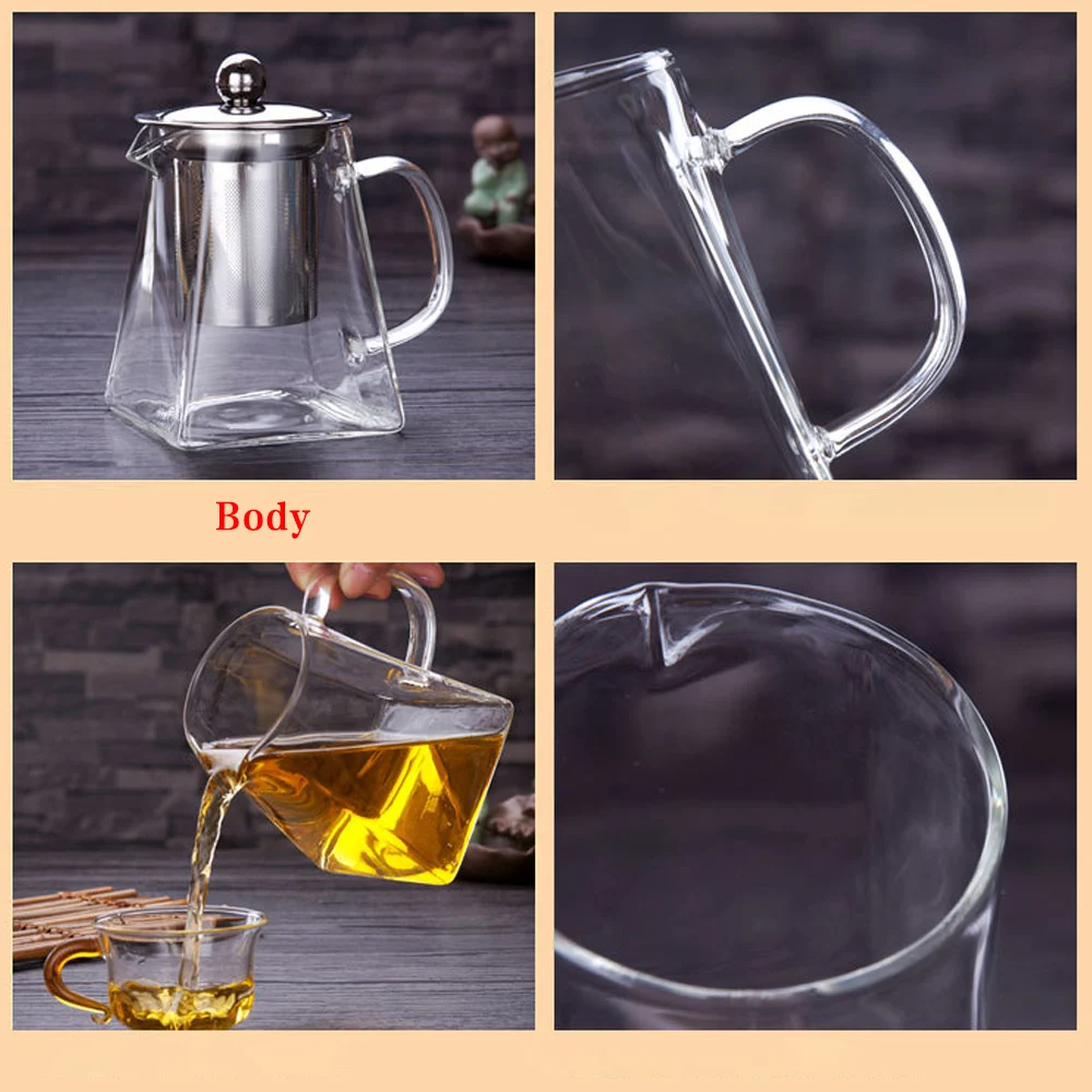 Чайная чашка, прозрачный чайник, чайный горшок, стеклянная чашка из нержавеющей стали, Термоизолированный обеденный кофе, чайник, контейнер для напитков