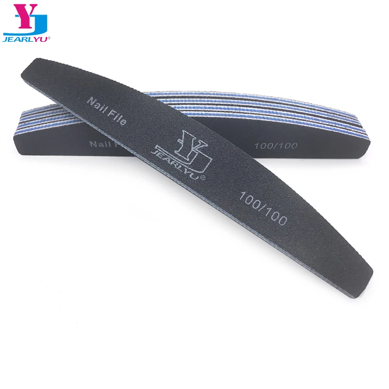 

5Pcs/lot Nail File 100/100 Grit Black Moon Buffer Professional Salon DIY Washable Manicure Sanding Tool Thick File Set New Shine