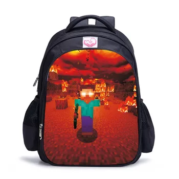 

Minecrafted Backpack Travel Waterproof Children Backpacks Cartoon Primary Schoolbags Kids Mochila Infantil Zip Kids Gifts