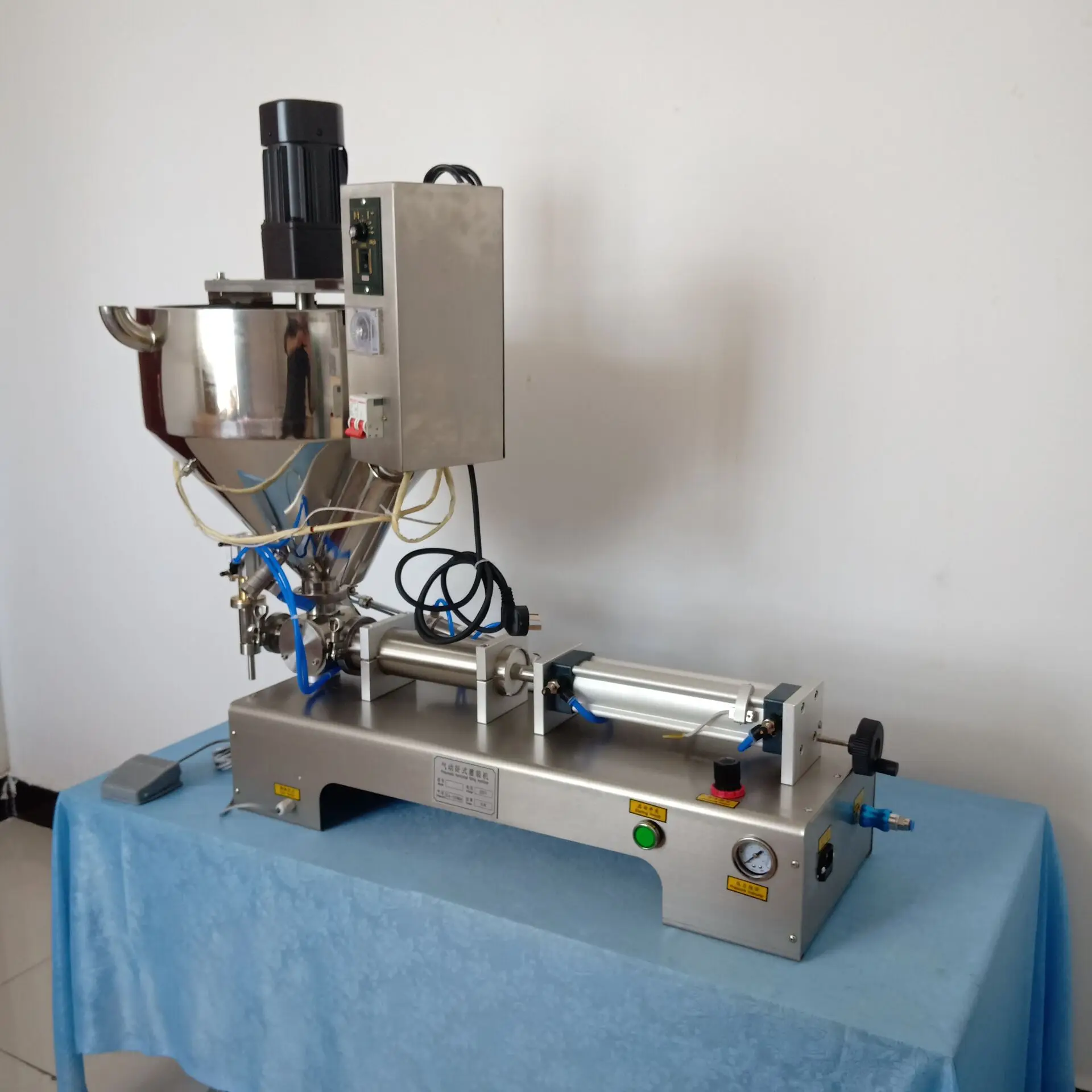 stainless steel paste liquid filling machine peanut butter honey cream emulsion heating stir type filling machine