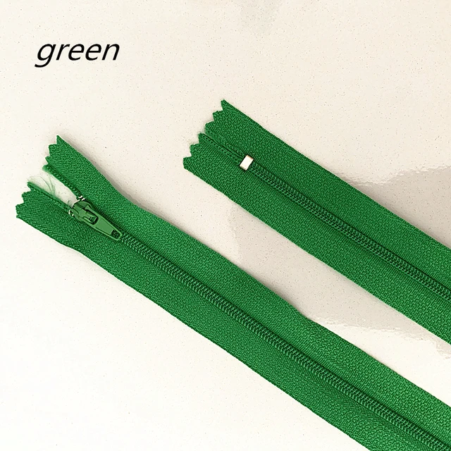 10pcs 10-60cm (4inch-24 Inch) Nylon Coil Zippers Tailor Sewer Craft Crafter's  (20 colors) Green