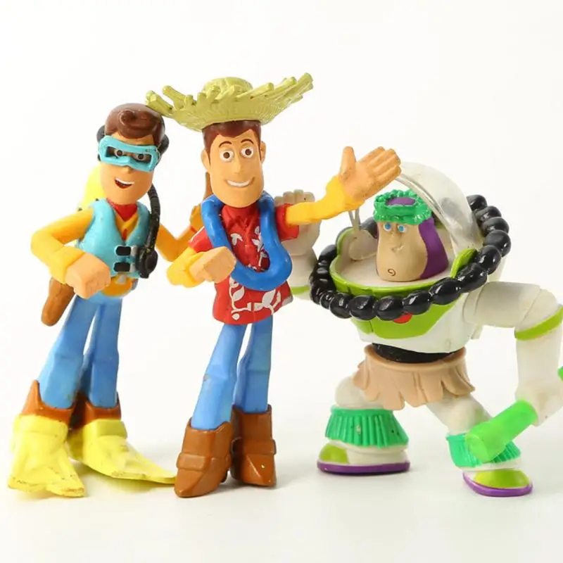 

1pc new Creative Anime buzz Hawaiian Series Woody Buzz Action Figures Toy Models Collection Toys for Kids gift