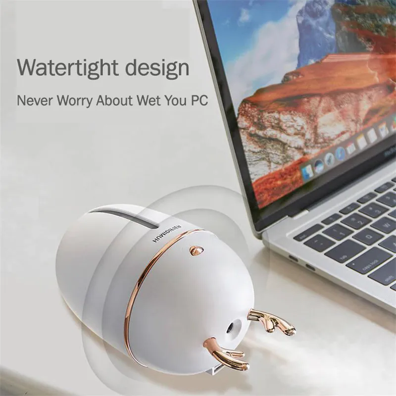 450ML Cute Deer USB Air Humidifier Oil Essential Diffuser For Home LED Night Light Mist Maker Aromatherapy Himidifiers Gifts