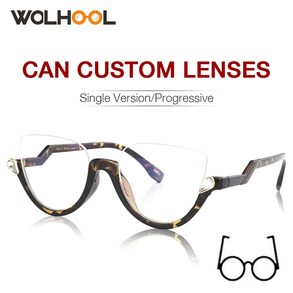 Retro Unique Luxury Designer Transparent Glasses Frame Women Optical Frames Fashion Oversized Fake Glasses with Clear Lens