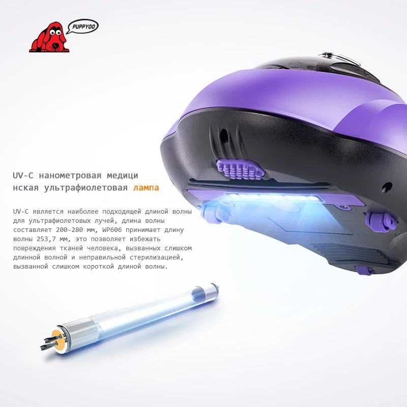 Мини пылесос Puppyoo WP606 для удаления пылевых клещей [официальная гарантия 1 год, 2 дня]