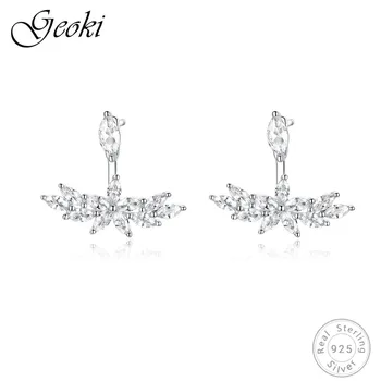 

Geoki 925 Sterling Silver White Cubic Zirconia Butterfly Shaped Earrings for Women Cute Zircon Couple Dragonfly Stud Earrings