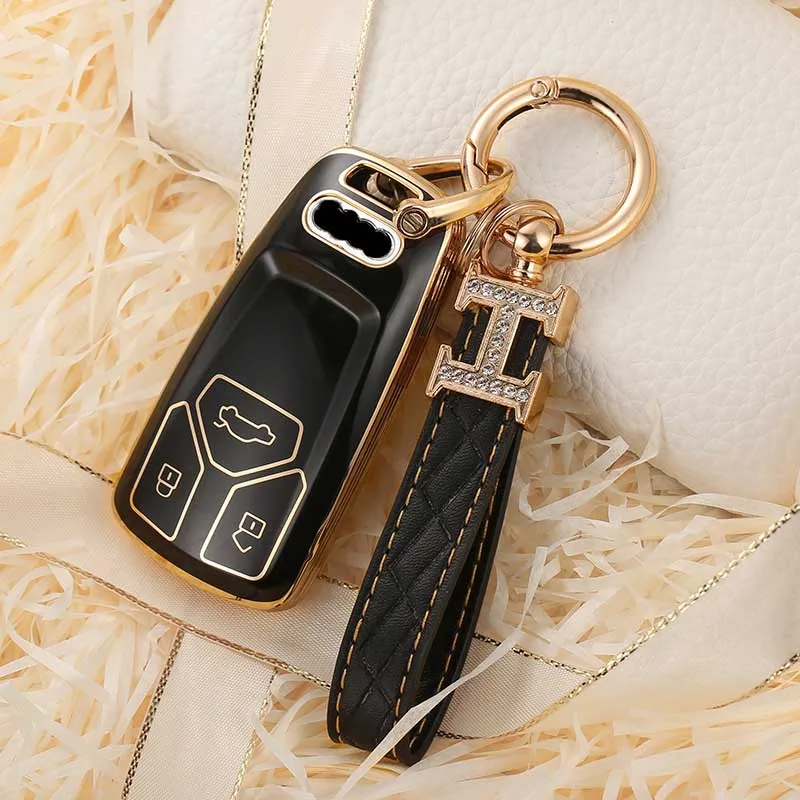 Cover chiate/telecomando per Audi TT A3 A4L Q5L Q7 A5 A6L portachiavi Shell Bags Protector portachiavi accessori Auto - H4fc2b4cb930f4e789317a37ad5581f1bj
