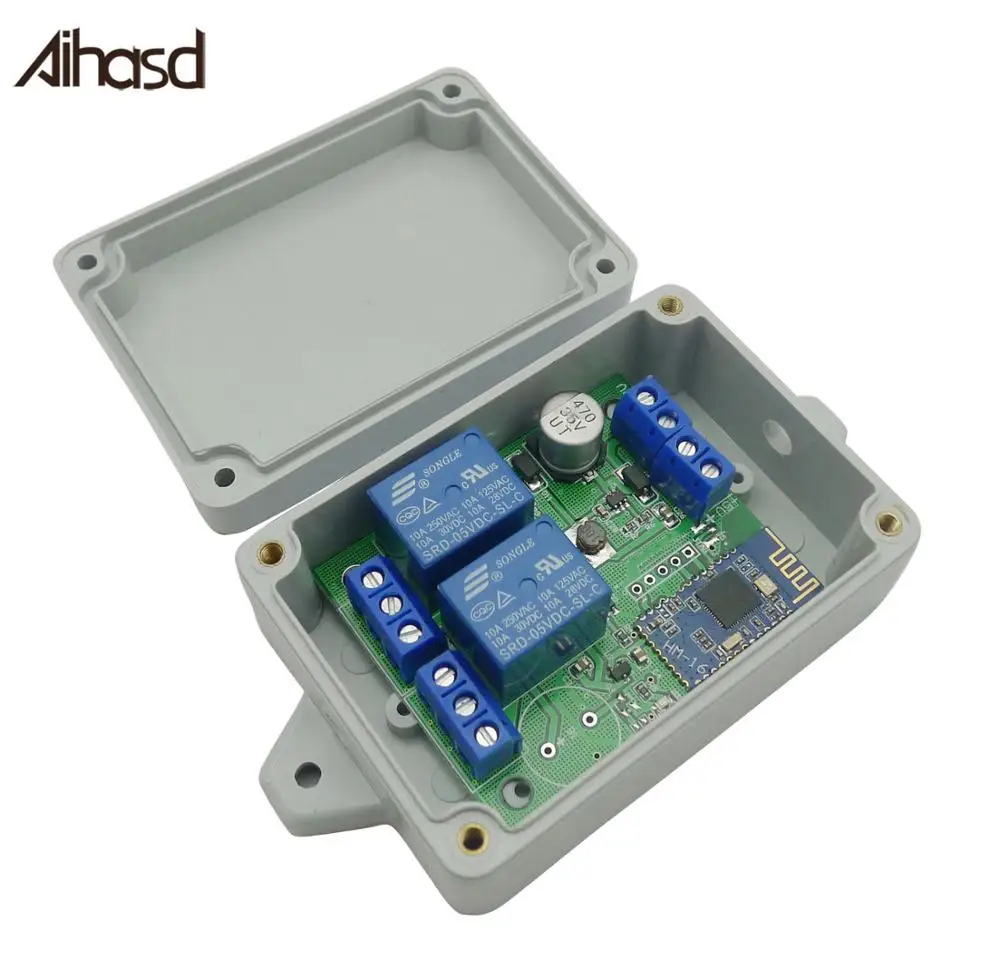 2 канальный релейный модуль Aihasd Bluetooth 4 0 переключатель BLE для Apple Android Phone IOT с