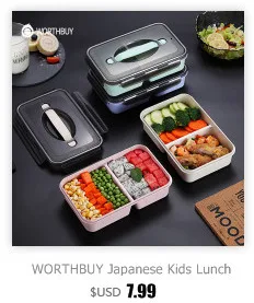 WORTHBUY японский Bento Box с отделениями 304 нержавеющая сталь Ланч-бокс для детей микроволновая печь контейнер для еды с набором посуды