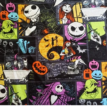 

ZENGIA 50*148cm Jack Skull The Nightmare Before Christmas Cotton Fabric For Baby Clothes/Diy Handmade Craft Bedding Home Cloth