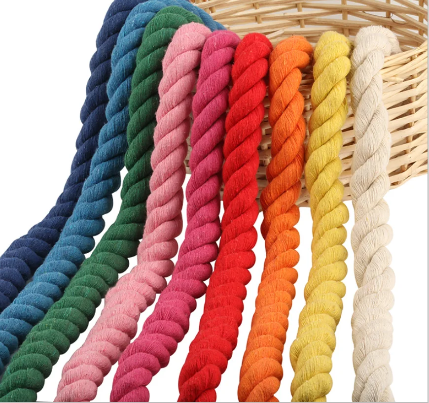 1Meter 20MM 3 Shares Twisted Colorful Cotton Cords/Rope for Bag Home Decor DIY Textile Accessories