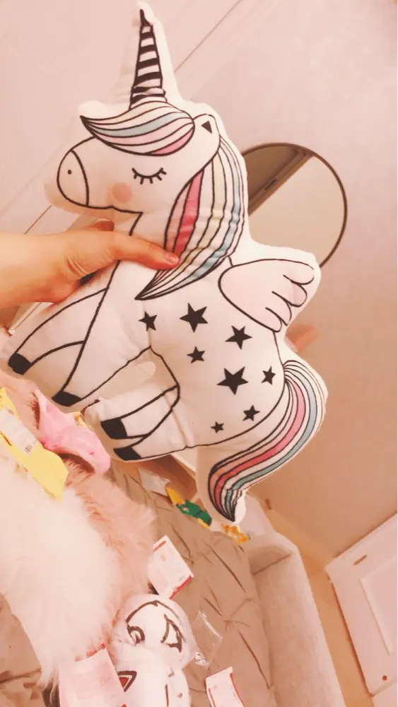 New 22*55cm Unicorn cat ice cream rainbow pillow colorful lovely room decoration comfort the sleeping baby girl cushion
