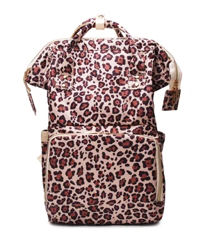 

Monogrammable Leopard Printing Diaper, Canvas Big Capacity Mommy Backpack DOM1276