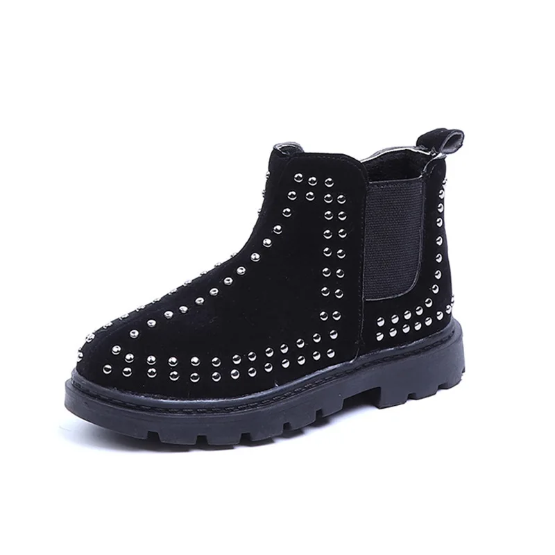 New Rivet Kids Martin Boots Boys Waterproof Fashion Children Boots Winter For Girls Autumn Shoe 3 4 5 6 7 8 9 10 11 12 Year