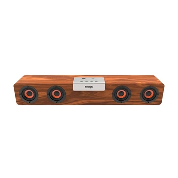 

Smalody Sl-90H Wooden Bt 5.0 Speaker Soundbar 5W x 4 Loudspeakers Supporting Tf Card Expansion Fm Mode