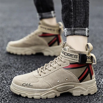 

Winter Boots Men Suede Leather Ankle Boots Hip Hop Streetwear Autumn Fashion Male Sneakers Casual Shoes for Men Botas