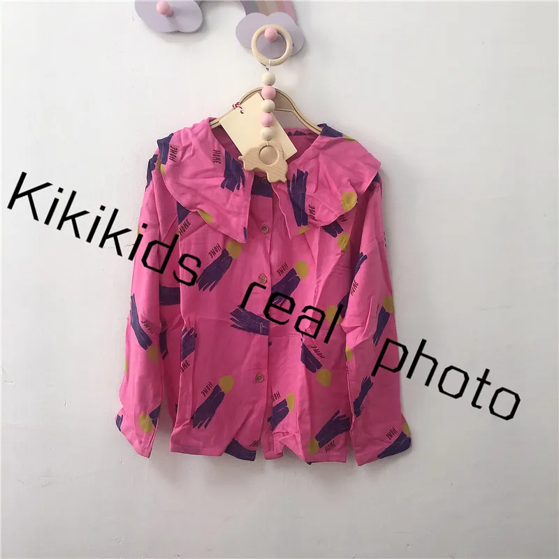 Красивая блузка и юбка для маленьких девочек; коллекция года; BC; детская одежда; милые детские топы в Корейском стиле с принтом; Осенняя блузка с длинными рукавами