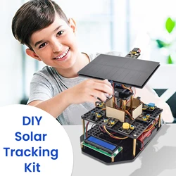 Keyestudio – Kit électronique de bricolage pour Arduino, Kit de démarrage, Kit de suivi solaire intelligent, peut être utilisé pour la recharge de téléphone portable 