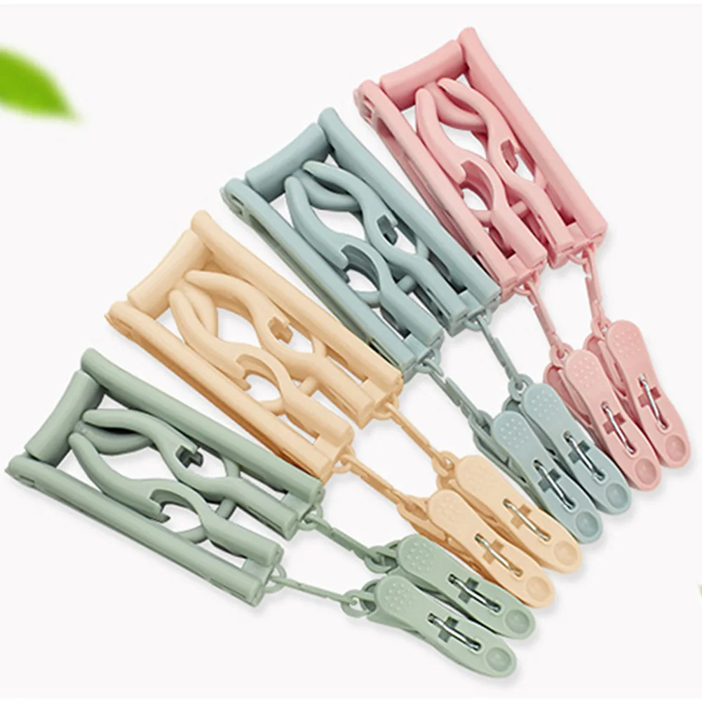 1PC Home Drying Clothes Hanger Folding Travel Space Saving Nordic Style Skid-proof With Clip Bathroom Stable Portable