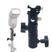 Swivel Flash Hot Shoe Umbrella Holder Mount Adapter for Studio Light Type E Stand Bracket Photo Studio Accessories