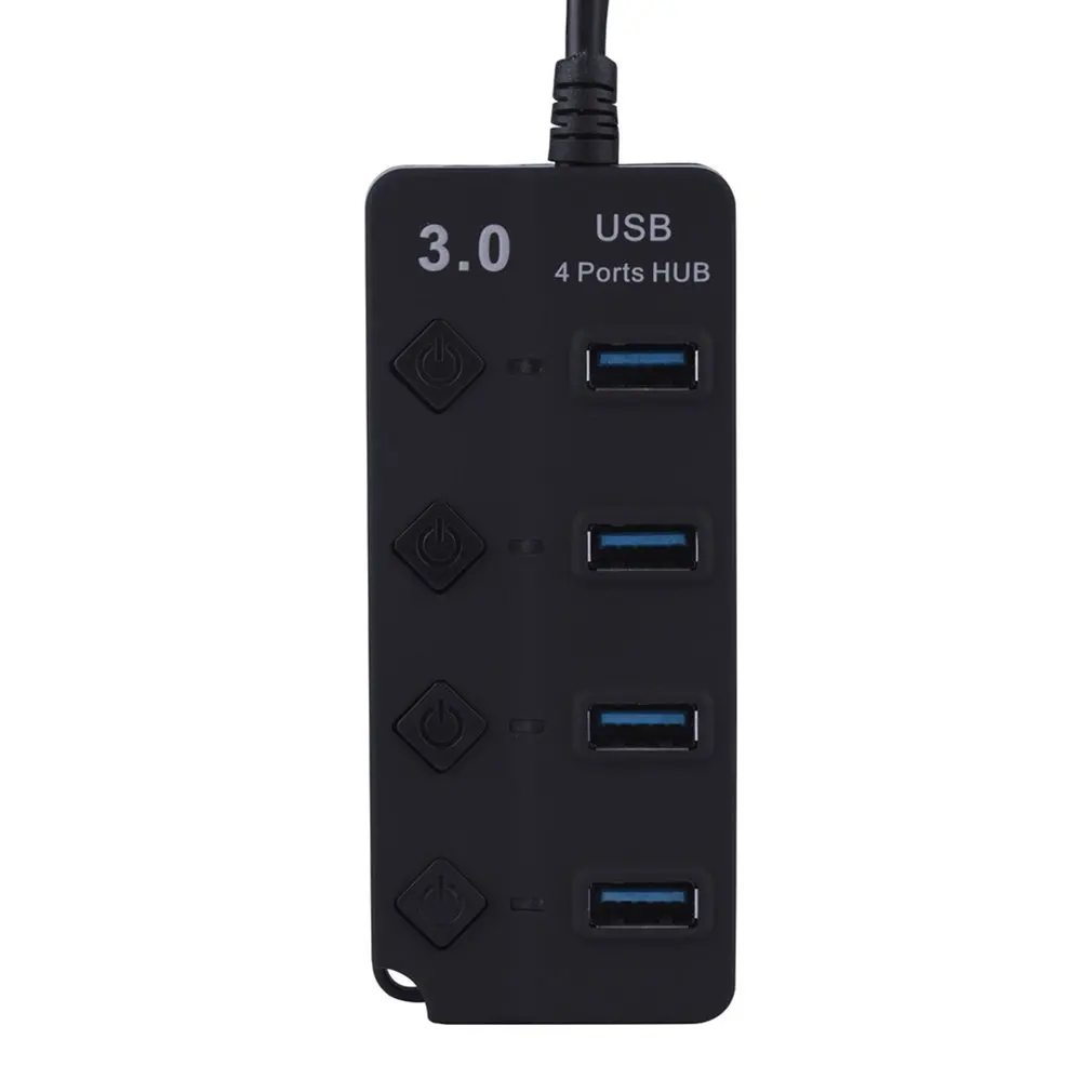 4 Порты и разъёмы USB 3,0 концентратор 5 Гбит/с, высокая Скорость вкл/выкл переключателей переменного тока Мощность адаптер для ПК наушники высокое Скорость Hub адаптер Мощность