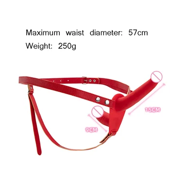 Double Penis Dildo Double Ended Strapon PU Leather Belt Strap On Dildo Adult Lesbian Sex Toys for Woman Couples Sex Products