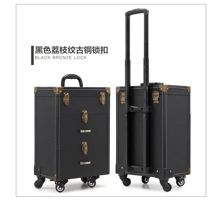 Большой чемодан на колесиках для макияжа с косметической татуировкой для ногтей, специальный многофункциональный чемодан для обслуживания от двери до двери, высококачественный ящик для инструментов