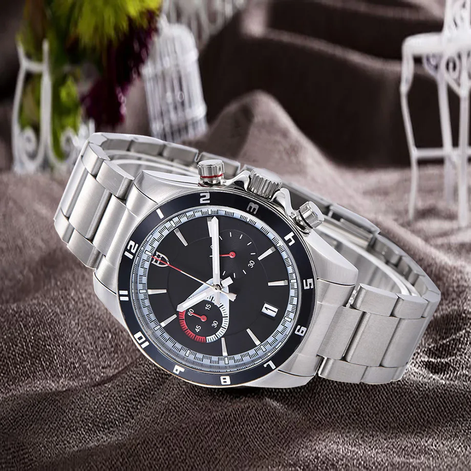 

2019 New Chronograph Men's Watch 316L Steel Case 43mm Quartz Japanese Movement VK64 Multi-function Watch Men date 03