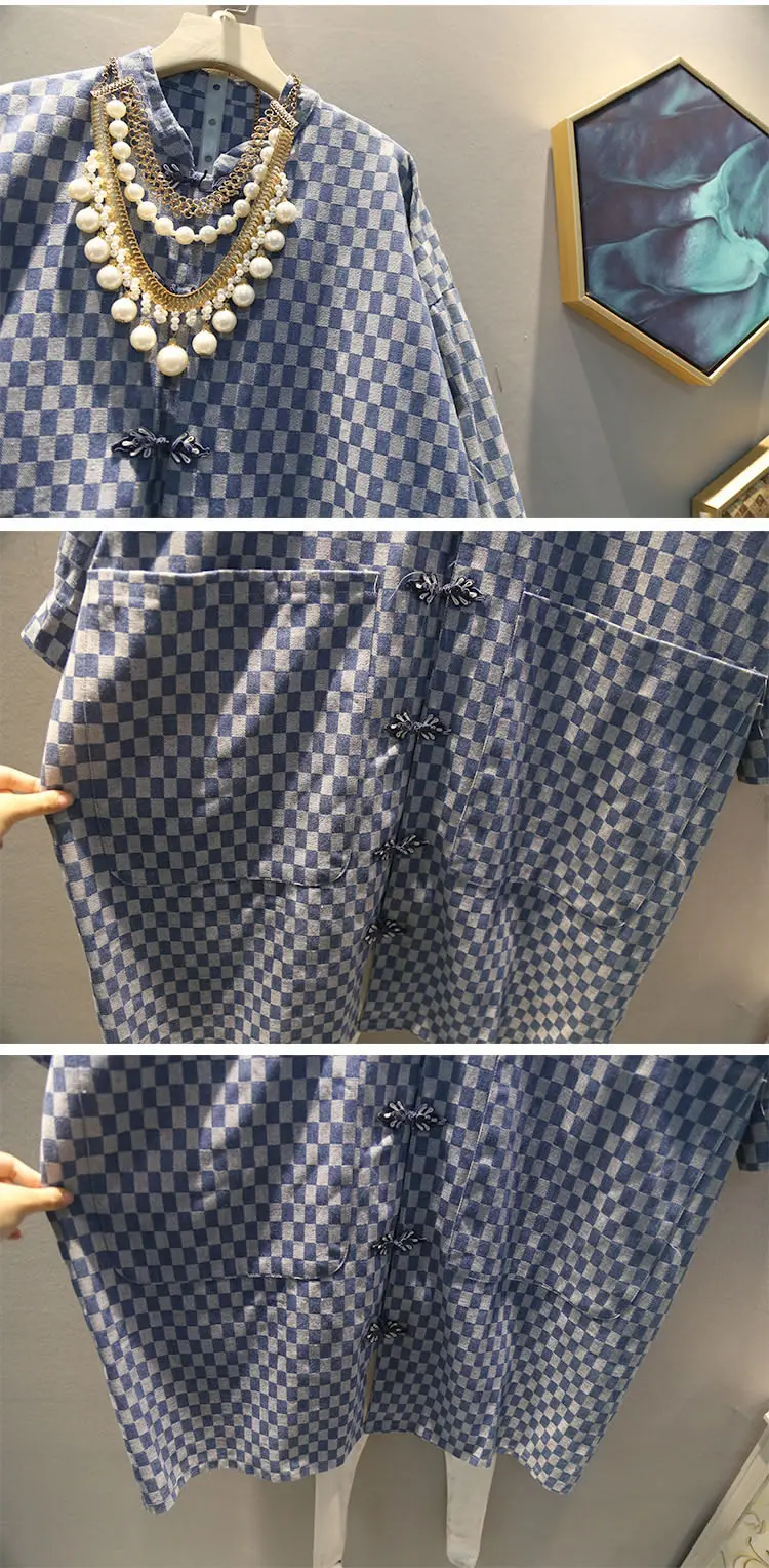 XITAO Vintage Plaid Button Design Blouse Tassel Women Autumn Fashion Tide New Stand Collar Pocket Long Sleeve Top GCC2564