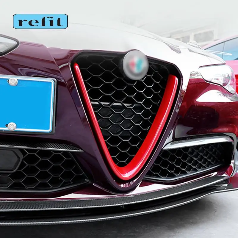 

ABS center mesh V-shaped decorative stickers center mesh decorative cover For Alfa Romeo Giulia Car Exterior modification