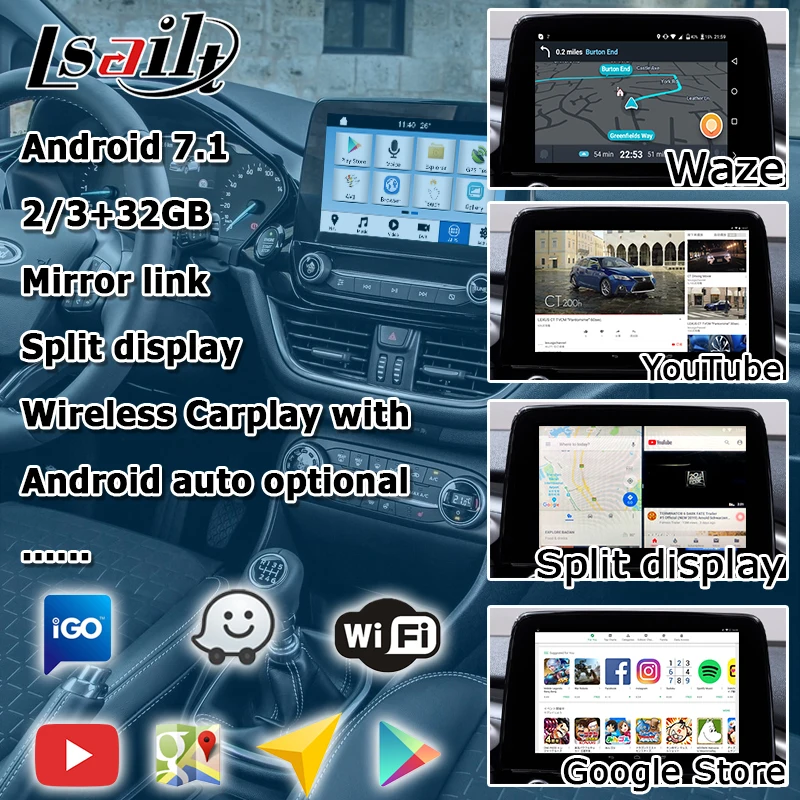 Интерфейсная коробка для Android / carplay Ford Fiesta Kuga Focus GPS навигация видео интерфейсная