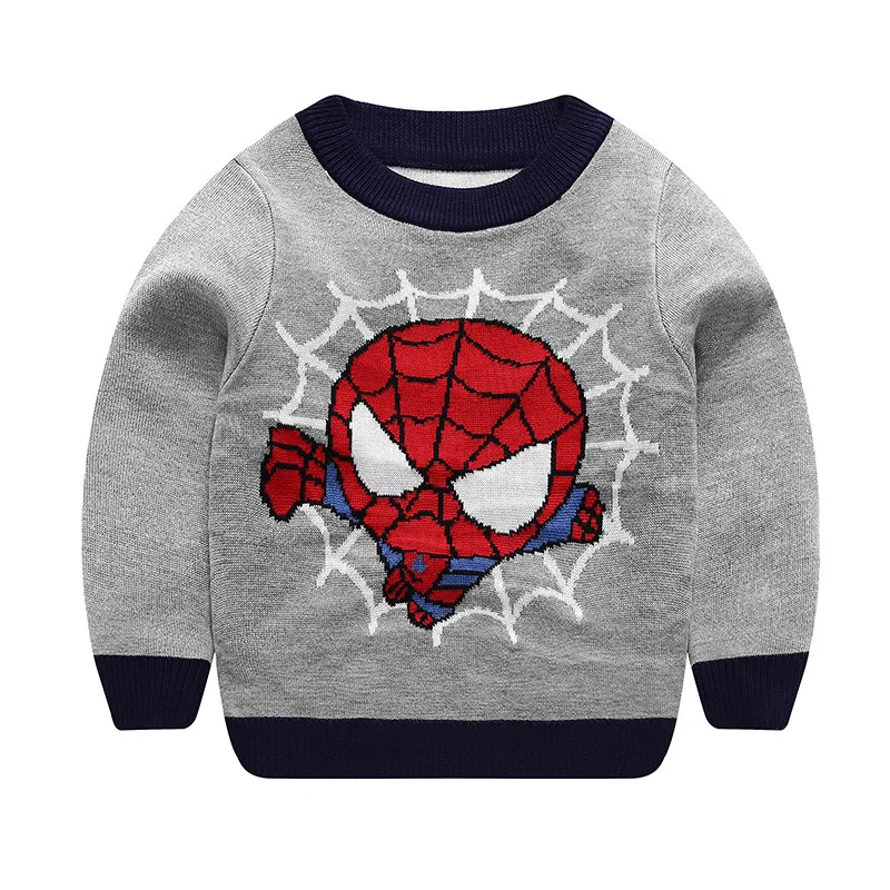 Свитера для мальчиков Одежда маленьких с изображением Человека паука Детский
